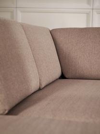 Hoekbank Fluente met metalen poten, Bekleding: 100% polyester., Frame: massief grenenhout, FSC®-, Poten: gepoedercoat metaal., Geweven stof taupe, B 221 x D 200 cm, hoekdeel links
