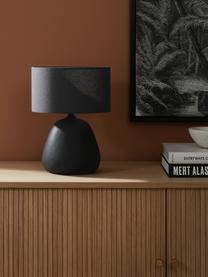 Lampa stołowa z ceramiki Eileen, Czarny, matowy, Ø 26 x W 35 cm