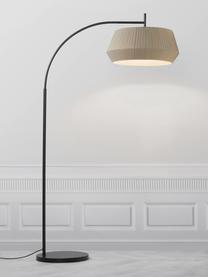 Grand lampadaire arc Dicte, Beige, noir, larg. 104 x haut. 180 cm