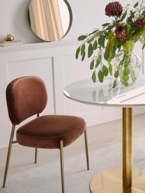 Fluwelen stoel Viggo, Bekleding: fluweel (polyester), Fluweel bruin, B 49 x D 66 cm