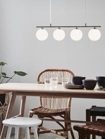 Hanglamp Quattro, Baldakijn: metaal, Opaalwit, zilverkleurig, B 66 x H 17 cm