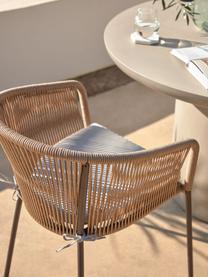 Gartenstuhl Yanet, Bezug: 100 % Polyester, Gestell: Metall, galvanisiert, Hellbraun, Webstoff Taupe, B 56 x T 55 cm