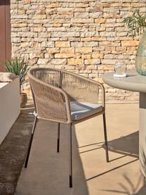 Gartenstuhl Yanet, Bezug: 100 % Polyester, Gestell: Metall, galvanisiert, Hellbraun, Webstoff Taupe, B 56 x T 55 cm