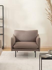 Sillón Fluente, Tapizado: poliéster Alta resistenci, Estructura: madera de pino maciza, Patas: metal, Tejido gris pardo, An 90 x F 90 cm