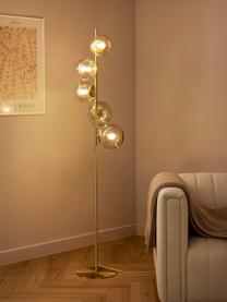Lampa podłogowa ze szkła w stylu industrial Casey, Odcienie złotego, odcienie szampańskiego, Ø 37 x W 170 cm