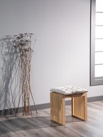 Tabouret moderne en bambou Rib, Bambou, poli et huilé, Brun, larg. 45 x haut. 43 cm