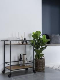 Camarera de metal Vita, Estructura: metal recubierto, Estantes: tablero de fibras de dens, Negro, madera, An 68 x Al 79 cm