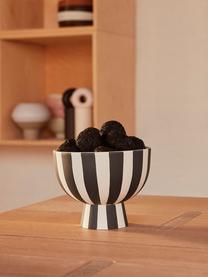 Handgemaakte fruitschaal Toppu in zwart/wit, Keramiek, Zwart, wit, Ø 13 x H 10 cm