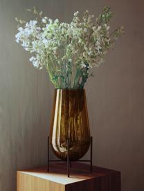 Vase à poser au sol verre soufflé bouche Échasse, Vase : brun structure : bronze, Ø 22 x haut. 44 cm