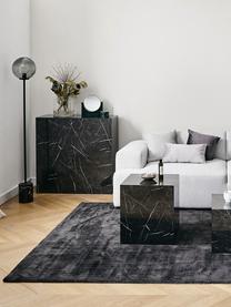 Handgeweven viscose vloerkleed Jane, Onderzijde: 100% katoen Het in dit pr, Antraciet, B 160 x L 230 cm (maat M)
