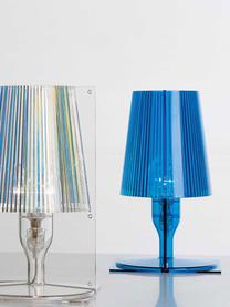 Kleine LED tafellamp Take, Lamp: kunststof, Blauw, transparant, B 19 x H 31 cm