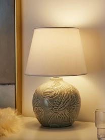 Lampada da tavolo Tender Love, Paralume: tessuto, Base della lampada: ceramica, Bianco, greige, Ø 25 x Alt. 37 cm