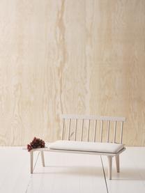 Ławka z poduszką siedziska Vimmerby, Drewno sosnowe, kremowobiała tkanina, S 90 x G 39 cm