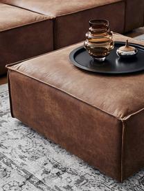 Canapé d'angle modulable cuir Lennon, Cuir brun, larg. 327 x prof. 207 cm