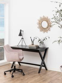 Fluwelen bureaustoel Nora, in hoogte verstelbaar, Bekleding: polyester (fluweel), Frame: gepoedercoat metaal, Fluweel roze, B 58 x D 58 cm