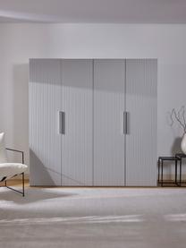 Armadio componibile con ante battenti Simone, larg. 200 cm, in diverse varianti, Legno, grigio, Interno Basic, larg. 200 x alt. 200 cm