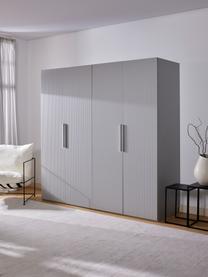 Armadio componibile con ante battenti Simone, larg. 200 cm, in diverse varianti, Legno, grigio, Interno Basic, larg. 200 x alt. 200 cm