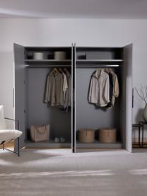 Modulární skříň s otočnými dveřmi Simone, šířka 200 cm, různé varianty, Dřevo, šedá, Interiér Basic, Š 200 x V 200 cm