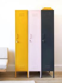 Petite armoire Skinny, Métal, enduit, Jaune moutarde, larg. 35 x haut. 183 cm