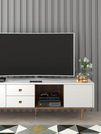 Meuble TV blanc Harmoni, Blanc, larg. 160 x haut. 53 cm