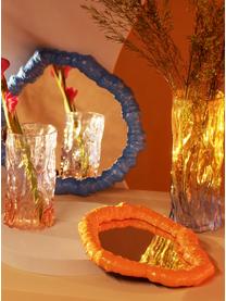 Wandspiegel Purfect mit orangem Kunststoffrahmen, Rahmen: Polyresin, Spiegelfläche: Spiegelglas, Orange, 25 x 28 cm