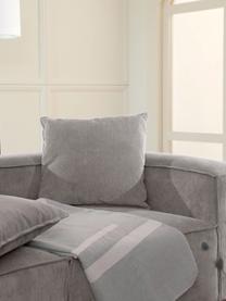 Diván modular grande de pana Lennon, Tapizado: pana (92% poliéster, 8% p, Estructura: madera de pino maciza, ma, Patas: plástico Las patas están , Pana gris, An 357 x F 119 cm, respaldo derecho