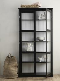 Glasvitrine Wilma, Korpus: Mitteldichte Holzfaserpla, Griffe: Metall, beschichtet, Schwarz, B 98 x H 193 cm