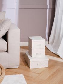 Set 3 scatole portaoggetti Inge, Scatola: cartone solido laminato, Dorato , bianco, Set in varie misure