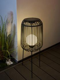 Lámpara de pie solar para exterior Sunshine Coziness, Pantalla: poliratán, Negro, gris, Ø 28 x Al 77 cm