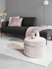 Chaise longue con piedini in metallo Fluente, Rivestimento: 100% poliestere Con 40.00, Struttura: legno di pino massiccio, Piedini: metallo verniciato a polv, Tessuto grigio scuro, Larg. 202 x Prof. 85 cm, schienale a sinistra
