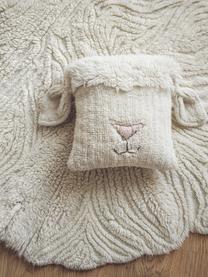 Cuscino soffice Sheep, Rivestimento: 100% lana, Bianco crema, rosa, Larg. 37 x Lung. 34 cm