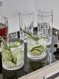Verres à cocktail en cristal à embosses décoratives George, 8 élém., Verre, Transparent, Lot de différentes tailles