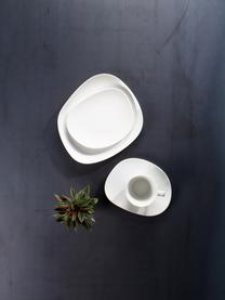 Porseleinen serviesset Organic in wit, 4 personen (12-delig), Porselein, Wit, Set met verschillende formaten