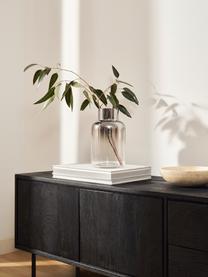 Ručně foukaná skleněná váza s chromově černým třpytem Uma, Sklo, Transparentní, černá, Ø 15 cm, V 35 cm