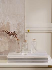 Sada malých váz Adore, 3 díly, Lakované sklo, Transparentní se zlatým okrajem, Ø 5 cm, V 13 cm