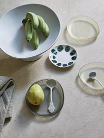 Handgemachte Brotteller Frost aus recyceltem Glas, 4er-Set, Recyceltes Glas, Khaki, semi-transparent, L 18 x B 15 cm