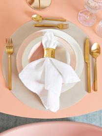 Porzellan Speiseteller Rosie mit abstraktem Muster und goldfarbenem Rand, 2 Stück, Porzellan, Weiß,Rosa, Ø 26 x H 2 cm