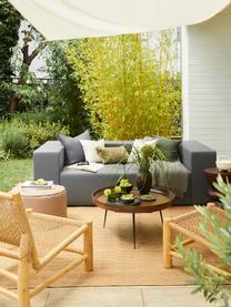Modulares Outdoor-Sofa Simon (3-Sitzer) in Dunkelgrau, Bezug: 88% Polyester, 12% Polyet, Gestell: Siebdruckplatte, wasserfe, Dunkelgrau, B 210 x T 105 cm