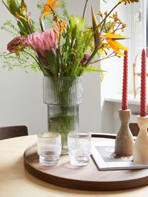 Skleněná váza s žebrovaným povrchem Lija, Sklo, Transparentní, Ø 14 cm, V 30 cm