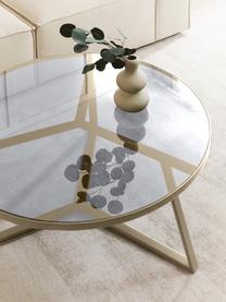 Kulatý konferenční stolek Fortunata, Transparentní, zlatá, Ø 100 cm