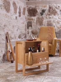 Mueble bar de madera de roble NewEst, Estructura: tablero de fibras de dens, Madera clara, An 59 x Al 60 cm