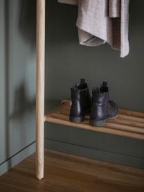 Garderobe Milford aus Eichenholz, Haken: Metall, pulverbeschichtet, Eichenholz, Schwarz, B 91 x H 181 cm