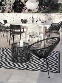 Tavolino in materiale sintetico intrecciato Bahia, Struttura: alluminio verniciato a po, Nero, Ø 50 x Alt. 45 cm