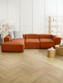 Modulares Ecksofa Lennon, Bezug: 100% Polyester Der strapa, Gestell: Massives Kiefernholz, FSC, Füße: Kunststoff Die Füße befin, Webstoff Terrakotta, B 327 x T 180 cm, Eckteil links