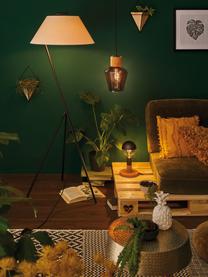 Dimbare tripod vloerlamp Narve, Lampenkap: textiel, Lampvoet: gecoat metaal, Beige, zwart, B 53 x H 154 cm