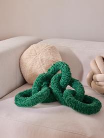 Cuscino in teddy Chain, 100% poliestere (teddy), Verde bosco, Larg. 60 x Prof. 20 cm