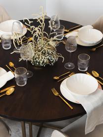 Okrągły stół do jadalni z drewna mangowego Luca, różne rozmiary, Blat: lite drewno mangowe, szcz, Stelaż: metal malowany proszkowo, Brązowy, odcienie złotego, Ø 120 x W 75 cm