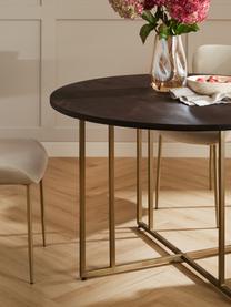 Tavolo rotondo in legno di mango Luca, in verie misure, Struttura: metallo verniciato a polv, Legno di mango, dorato, Ø 120 x Alt. 75 cm