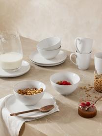 Frühstücks-Set Gemma mit reaktiver Glasur, 4 Personen (12-tlg.), Steingut, Cremeweiß, Set mit verschiedenen Größen