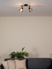 Spot plafond industriel Reflekt, Noir, gris, transparent, larg. 43 x haut. 20 cm